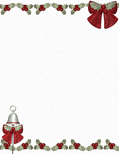 Christmas Bells  and  Ribbons Stationery Printer Paper 26 Sheets