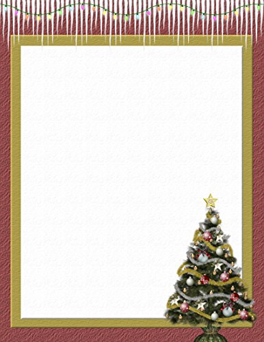 Christmas Tree Tinsel Stationery Printer Paper 26 Sheets