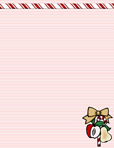 Christmas Candy Cane Stationery Printer Paper 26 Sheets