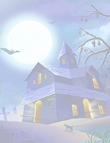 Halloween Haunted House Cat  and  Bats Stationery Printer Paper 26 Sheets