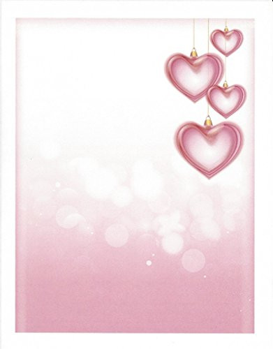 Valentine Dangling Hearts Stationery Printer Paper 26 Sheets