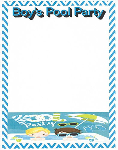 Boy's Pool Party Stationery Printer Paper 26 Sheets