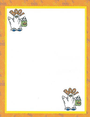Halloween Trick Or Treat Boo Ghost Stationery Printer Paper 26 Sheets
