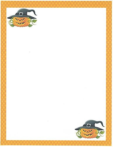 Halloween Witch Jack O Lantern Stationery Printer Paper 26 Sheets