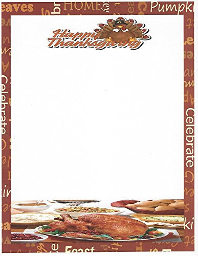 Happy Thanksgiving Turkey Feast Stationery Printer Paper 26 Sheets