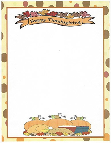 Happy Thanksgiving Polka Dot Stationery Printer Paper 26 Sheets