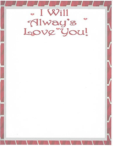 I Will Alway's Love You Stationery Printer Paper 26 Sheets