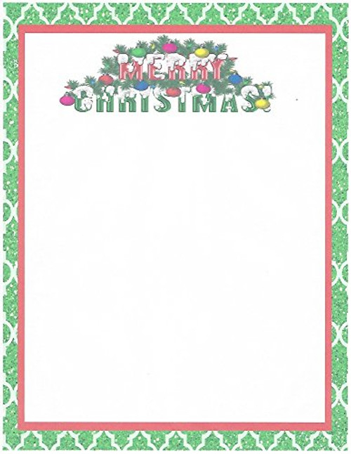 Green Merry Christmas Stationery Printer Paper 26 Sheets