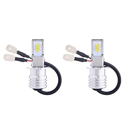 waltyotur 2pcs H3 LED Headlight Bulbs Conversion Kits 100W 8000LM Super Bright Led Chips Fog Light 6000K White
