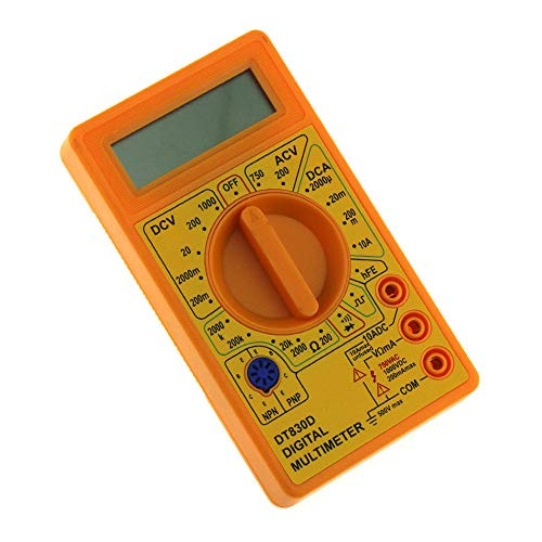 Loriver Yellow Plastic Shell LCD Ohm Display AC DC Voltmeter Ammeter Digital Multimeter