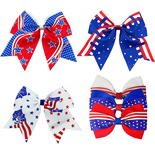 American Flag Hair Clips 6 Pack Independence Bunting Hairpins Red, White  and  Blue Patriotic Bows Gifts for Girls Baby Kids,4th of July Grosgrain Barrettes Hair Accessories American Flag Hair Clips 6 Pack Independence Bunting Hairpins Red, White  and  Blue Patriotic Bows Gifts for Girls Baby Kids,4th of July Grosgrain Barrettes Hair Accessories