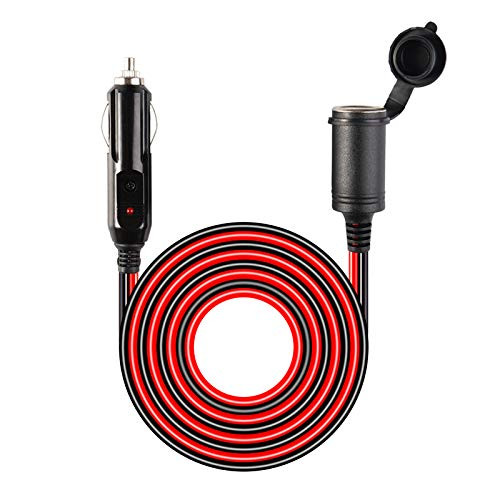 Vemote 12V Cigarette Lighter Extension Cord?with Cigarette Lighter Socket Plug 12 Volt 12Ft DC Extenson Cord Compatible with Air Compressor Pump and Tire Inflator etc.