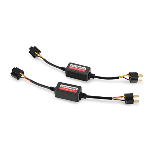Dromedary 2 pcs H4 9003 LED Canbus Anti Flicker Error Free Resistor Decoder