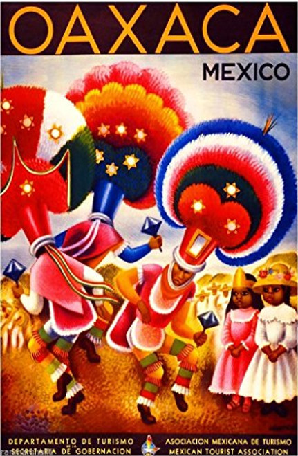 A SLICE IN TIME Mexico Oaxaca Mexican Spanish Vintage Travel Advertisement Art Poster Print. Measures 10 x 13.5 inches