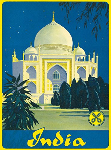A SLICE IN TIME India Taj Mahal Agra Uttar Pradesh Southeast Asia Asian Vintage Travel Home Collectible Wall Decor Art Poster Print. Measures 10 x 13.5 inches