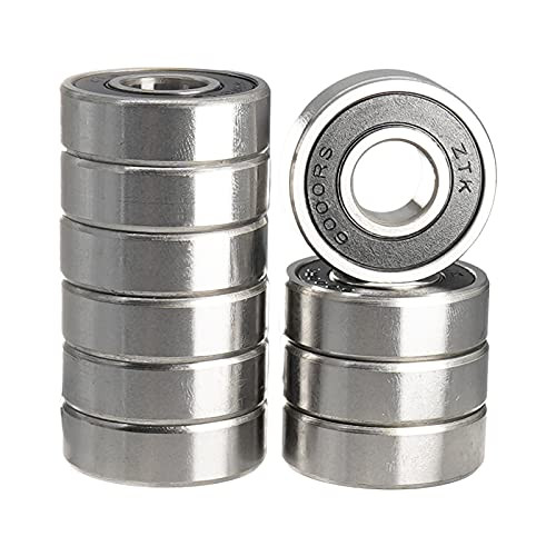 ZTK 10 Pcs 10x26x8mm ABEC-7 Ball Bearings, 6000-2RS, Chrome Steel, Double Rubber Sealed, Pre-Lubricated, Deep Groove Ball Bearing ZTK 10 Pcs 10x26x8mm ABEC-7 Ball Bearings, 6000-2RS, Chrome Steel, Double Rubber Sealed, Pre-Lubricated, Deep Groove Ball Bearing
