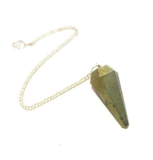CRYSTALMIRACLE Golden Pyrite Dowser Pendulum Crystal Healing Reiki Feng Shui Gift Metaphysical Gemstone Health Psychic Energy Peace Meditation Spiritual Wisdom CRYSTALMIRACLE Golden Pyrite Dowser Pendulum Crystal Healing Reiki Feng Shui Gift Metaphysical Gemstone Health Psychic Energy Peace Meditation Spiritual Wisdom