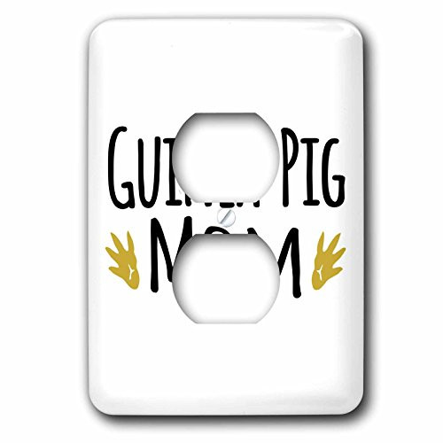 3dRose lsp_154048_6 Guinea Pig Mom - for Pet Owners - Cavy Rodent Family Pets - with Brown Paw Prints - Footprints - 2 Plug Outlet Cover