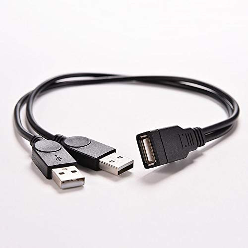 Lysee Data Cables - USB 2.0 A Female to 2 Dual USB male Hub Power Adapter Y Splitter cable Cord