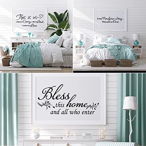 3 Sheet This is Us Crazy Loud Love Bless This Home Every Family Wall Decal Vinyl Love Quote Wall Decal Inspirational Family Quote Sticker Art Lettering Saying Home Decoration for Bedroom Living Room