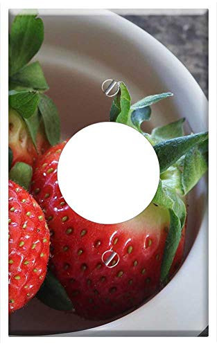 Single Hole Device Receptacle Wall Plate Cover - Strawberry Mr Fruit Red Display Cases The Lists
