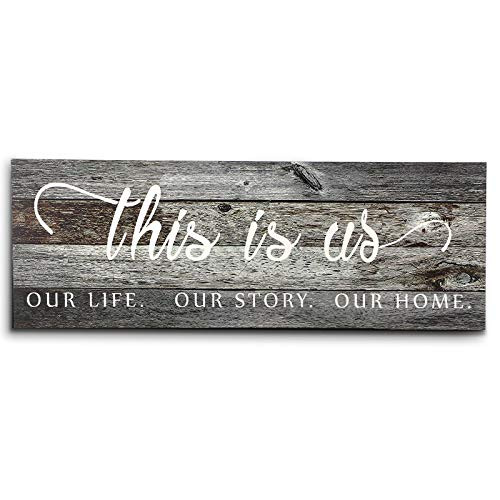 Jetec This is Us Wooden Wall Sign Inspiration Wood Sign Farmhouse Entryway Sign Rustic Wall Plaques Art with Funny Quotes for Living Room Bedroom Entryway Kitchen Decorations -Gray-