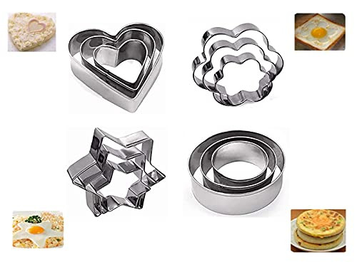 12PCS Stainless Steel Cookie Cutters Shapes Baking Set, Flower Round Heart Star Shape Biscuit Stainless Steel Metal Molds Cutters for Kitchen Baking Halloween Christmas Small Cookie Cutters 12PCS Stainless Steel Cookie Cutters Shapes Baking Set, Flower Round Heart Star Shape Biscuit Stainless Steel Metal Molds Cutters for Kitchen Baking Halloween Christmas Small Cookie Cutters
