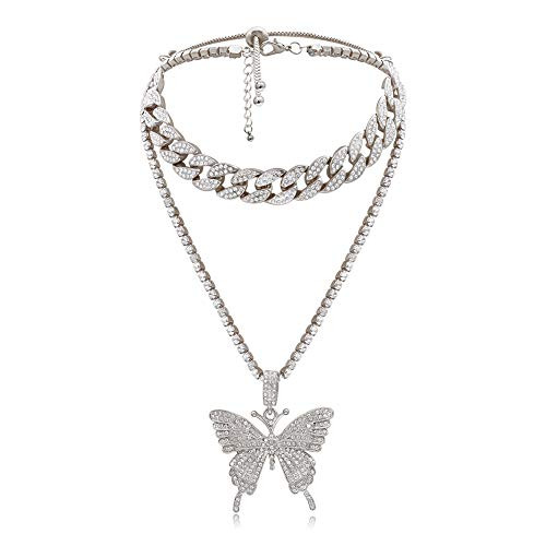 Statment Big Butterfly Pendant Necklace Rhinestone Tennis Chain for Women Teen Girl Bling Bling Gold Chain Shiny Crystal Choker Necklaces Jewelry Gifts Statment Big Butterfly Pendant Necklace Rhinestone Tennis Chain for Women Teen Girl Bling Bling Gold Chain Shiny Crystal Choker Necklaces Jewelry Gifts