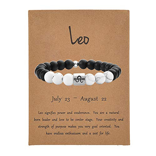 Zodiac Bracelet for Men Women Constellation Sign Bracelet for Women Horoscope Bracelet with Constellation Card-G: Leo bracelet -7.23-8.22-- Zodiac Bracelet for Men Women Constellation Sign Bracelet for Women Horoscope Bracelet with Constellation Card-G: Leo bracelet -7.23-8.22--
