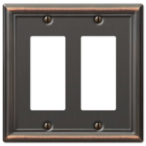 Double GFCI Decora Rocker Wall Switch Plate Outlet Cover - Oil Rubbed Bronze