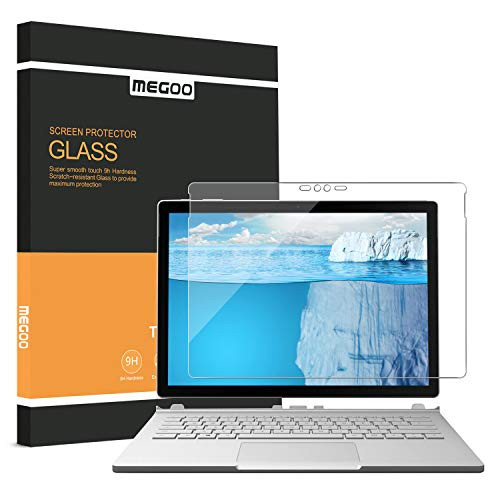 Surface Book 2 Screen Protector [Tempered Glass], MEGOO Easy Installation Anti-Scratch Friendly Touching Screen Shield (Updated Version 2017) Also Compatible for Microsoft Surface Book [13.5 Inch]