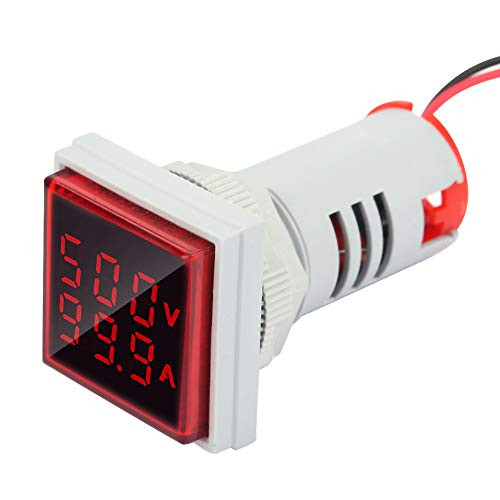 Mini Size LED Voltage Meter Indicator Plastic Stable Digital LED Voltmeter 60-500V 0-100A AC Voltage Signal Indicator for Testing-red-