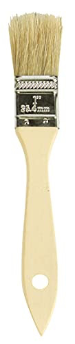 Jack Richeson Flat Natural White Bristle Wood Handle Paint Brush, 1 in