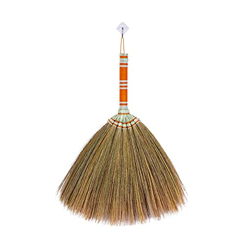 SN SKENNOVA - Asian Natural Straw Broom Handmade Thai Natural Dusting Brush Broom Handmade -Orange- SN SKENNOVA - Asian Natural Straw Broom Handmade Thai Natural Dusting Brush Broom Handmade -Orange-