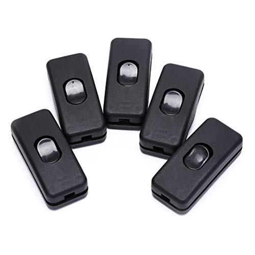 5pcs/lot 60mm13.5mm25mm ON/OFF Inline Switch Black Inline Table Lamp Desk Light Cord Cable Switch 110-250V