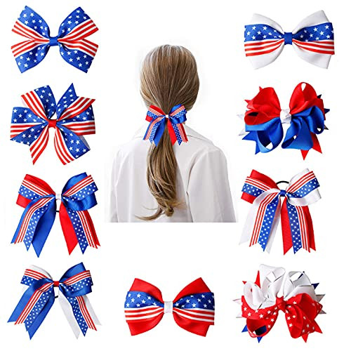 QYCX 9 Pcs Independence Day Hair Bows Clips Patriotic Grosgrain Ribbon Hair Bow Hair Clips 4th of July Baby Girls American Flag Alligator Clip Hairpins Headband Hairband -Independence Day- QYCX 9 Pcs Independence Day Hair Bows Clips Patriotic Grosgrain Ribbon Hair Bow Hair Clips 4th of July Baby Girls American Flag Alligator Clip Hairpins Headband Hairband -Independence Day-