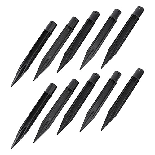 Beaupretty 10pcs Plastic Ground Spikes Stake Solar Lights Stake Landscape Edging Stakes Corrosion Resistant Spikes Plug Replacement for Yard Patio Walkway Landscape Lawn