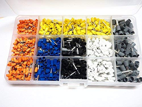 Unique Wire Copper Crimp Connector Insulated Ferrule Pin Cord End Terminal -1000pcs Bootlace Ferrule Kit-