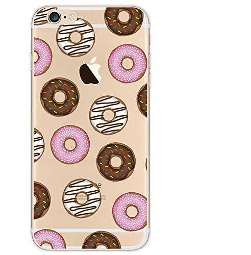 iPhone 8 Plus/iPhone 7 Plus Case(5.5inch),Blingy's Creative Food Style Clear Flexible Soft Rubber TPU Case for iPhone 8 Plus/iPhone 7 Plus (Donuts)