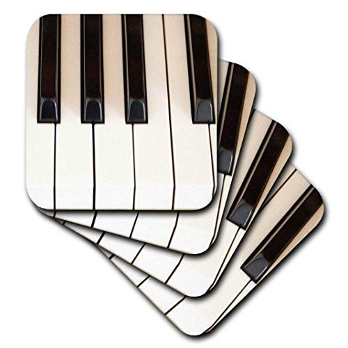 3dRose cst_45224_2 Piano Keys-Instruments-Photography-Soft Coasters, Set of 8