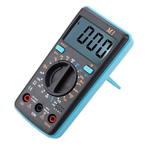 M1 DC AC LCD Display Voltage Multimeter Data Logger Resistance Multimeter Amp Volt for Laboratories with DC Voltage Range 200mV to 600V-Blue-