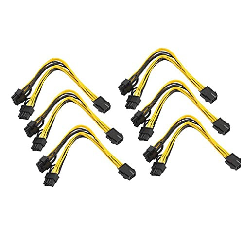 Graphics Cable 6 Pin to Dual 8 Pin 6 plus2 Pin Splitter Power Cable PCIE Express Extension 6PCS
