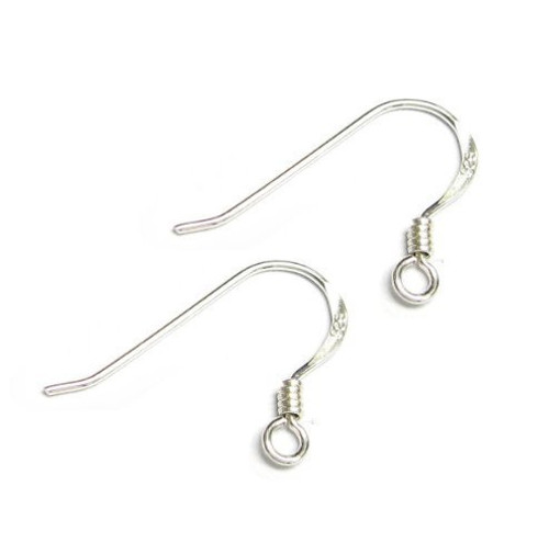 30 pcs .925 Sterling Silver French Hook Earwires Coil Ear Wire/Findings/Bright 30 pcs .925 Sterling Silver French Hook Earwires Coil Ear Wire/Findings/Bright
