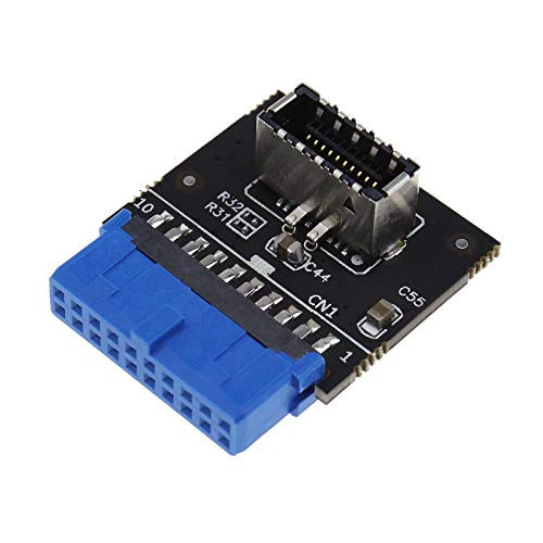 USB 3.0 Internal 19 Pin Male to USB 3.1 20 Pin Type-C Front Panel Female Header Extension Adapter for Computer Mainboard