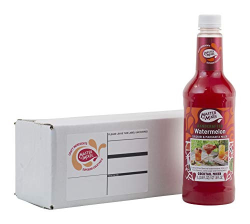 Master of Mixes Watermelon Daiquiri / Margarita Drink Mix, Ready To Use, 1 Liter Bottle -33.8 Fl Oz-, Individually Boxed