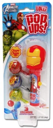 Marvel Pop Ups Lollipop Case Holder Ironman with Chupa Chups Lollipops