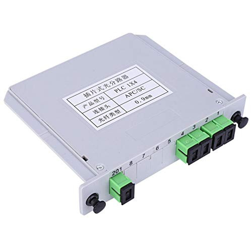 Blade Optical Splitter, 1X4 Single Mode Blade PLC Optical Fiber Splitter, 1 Minute 4 SC-APC Splitter, All-Fiber Structure, for Home Wiring, Engineering Projects