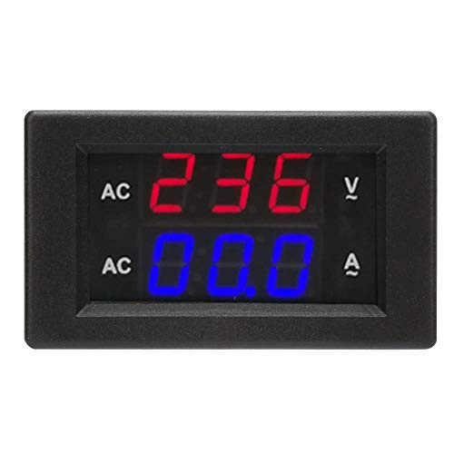 Akozon Voltmeter Digital AC 100~300V Voltage Meter Ampere Meter 0-100A LED Display-Red  plus Blue-