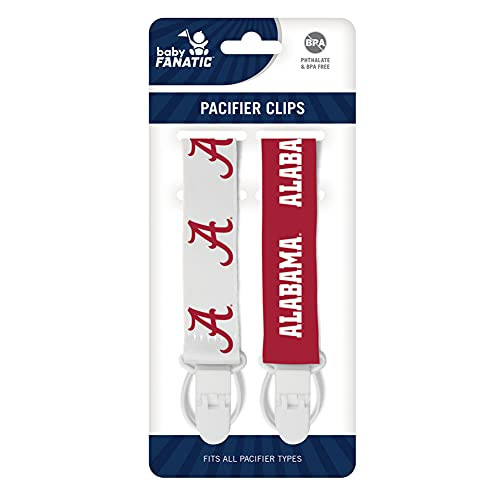 MasterPieces Baby Fanatic NCAA Alabama Crimson Tide 2-Pack Pacifier Clips, One Size, Team Color MasterPieces Baby Fanatic NCAA Alabama Crimson Tide 2-Pack Pacifier Clips, One Size, Team Color