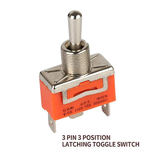 Toggle Switch 15A 250VAC 3 Position Files 3 Flat pin Latching Handle knob Switch ON Off ON Mini E-SG-1122 12mm